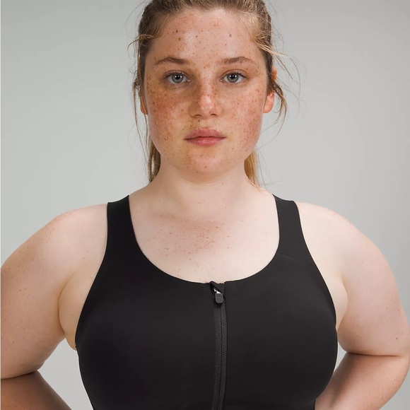 Enlite Front-Zip Bra High Support, A–DDD(E) Cups 32DD Burgundy - Picture 3 of 5